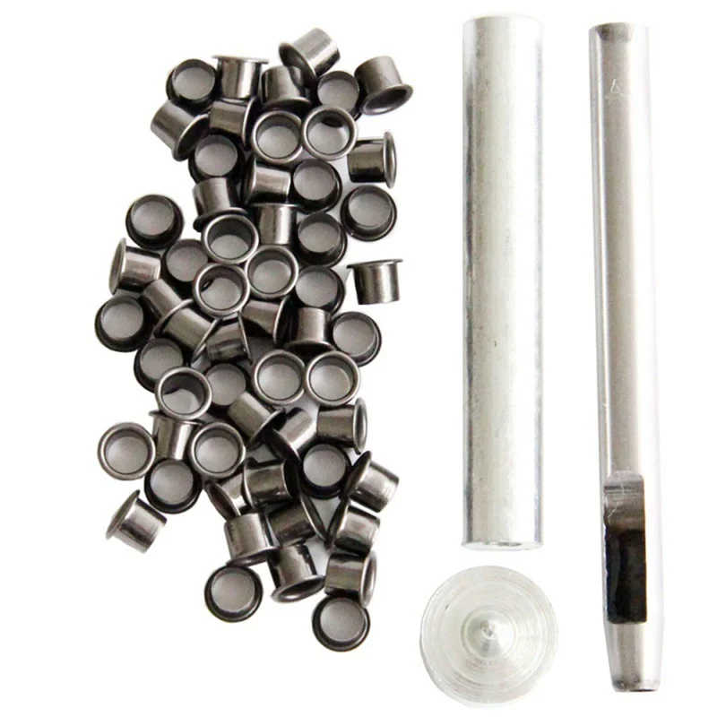 Eyelet Hole Punch Tool Kit with 50 Eyelets 6mm Gunmetal Finish for DIY Kydex Sheath Kydex Eyelet eyelet punch tool