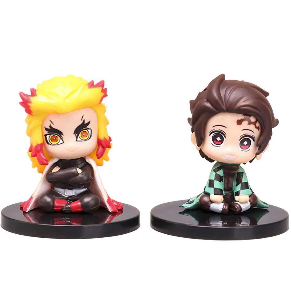 Dämon Sayaer Figur und Y Anime Dämonentöter: Kimetsu no Yaiba Q Version Shichiching Tanjiro Nidouzi Inosuke Zenizu PVC Ac Bodentemperaturfigur Modell Puppe – Detail 9