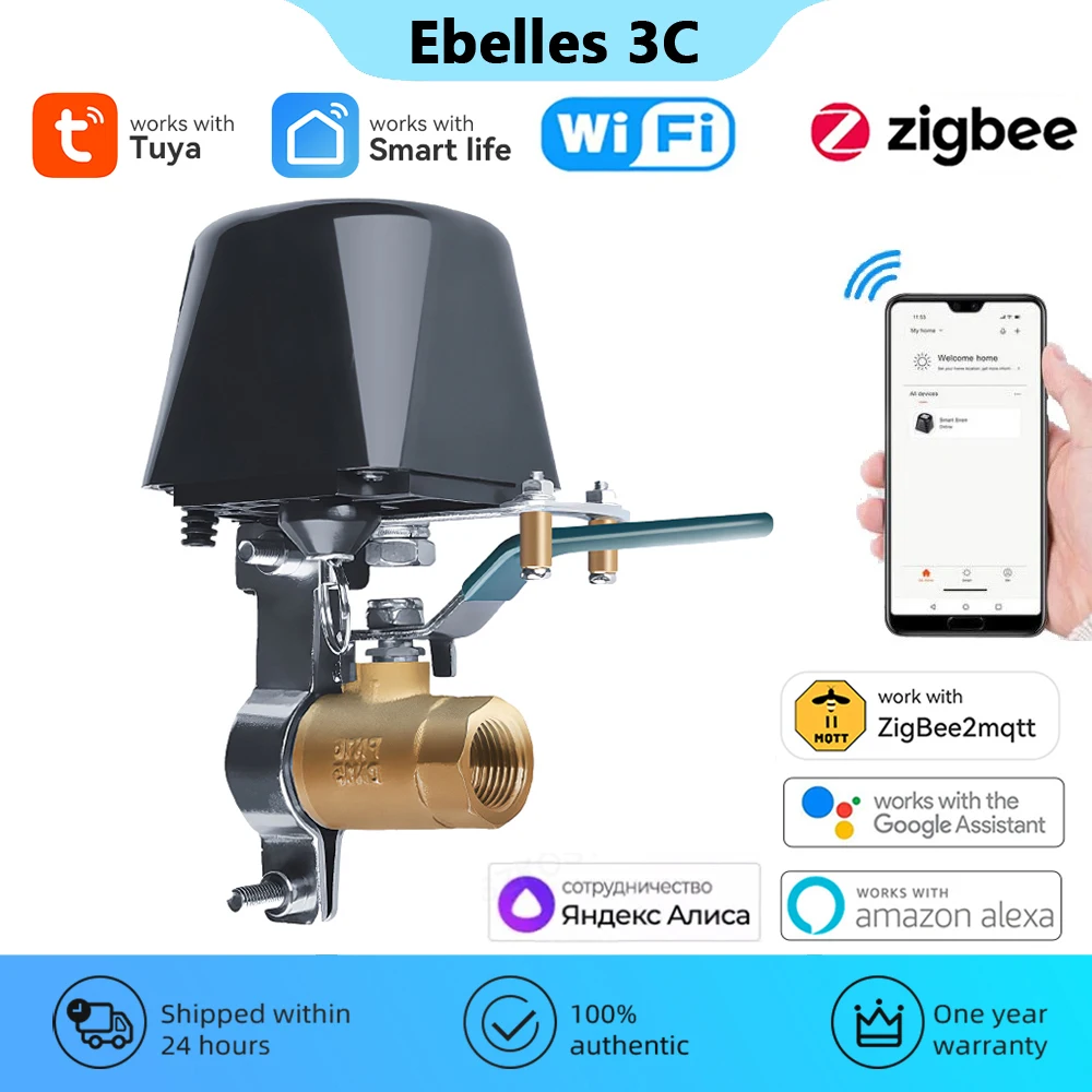 Tuya Wifi Zigbee Smart Water Valve Gas Smart Valve Switch Timer Garden Faucet Automation Residenziale Per Alice Alexa Google