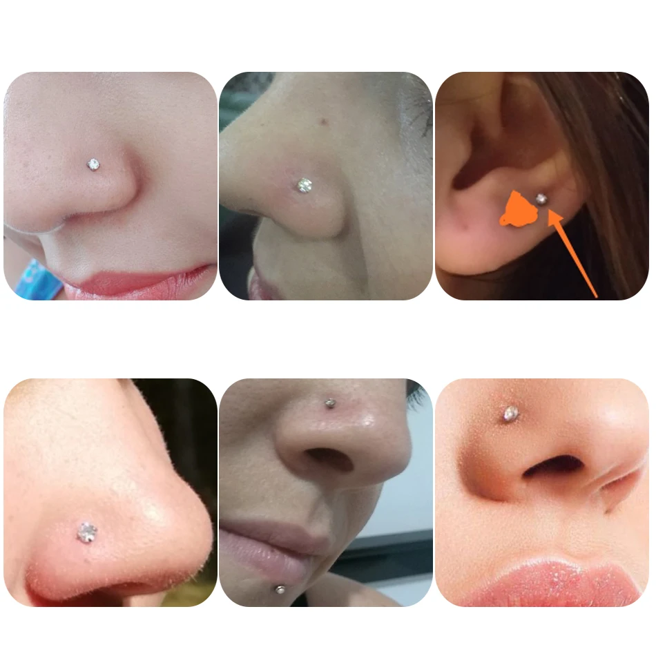 Piercing Jewelry Nose Studs Body Piercing Jewelry Body Jewelry 1PC 18G/20G Titanium Nose Stud Nostril Piercing Women L Shape Sexy Nariz Nose Bone Ear Lip Stud Piercing