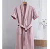Nouvelles Robes de Chambre en Gaze de Coton Pur pour Couples Été – Peignoirs Fins à Manches Courtes, Robes de Nuit, Tenues d'Intérieur, Couleur Unie, Peignoirs d'Hôtel