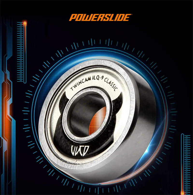 100% Original Powerslide ILQ-9 Bearings ABEC 9 Bearing 6-beads Slalom 608 608zz Chrome Steel Ring Lubricated TWINCAN 16 Pieces