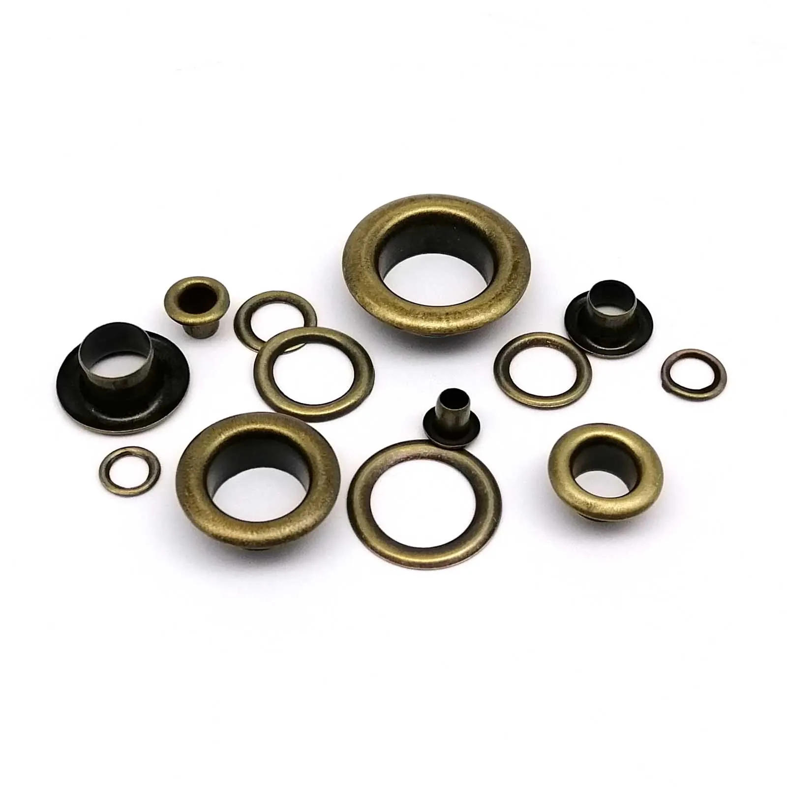 2.5-12mm High Quality Antique Brass Bronze Eyelet With Washer Grommet Ring Air Hole Rivet For Leather Bag Shoes Belt Cap 100sets eyelet grommet ring kit eyelet grommet ring grommet eyelet kit