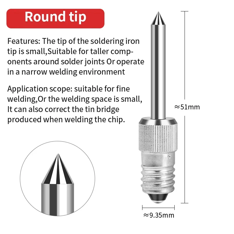 Welding Soldering Tips USB Soldering Iron Head Replacements Threaded Tip Fits for E10 Interface Iron soldering iron