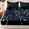 3D Cute Cat Fitted Sheet Set Dustproof Non-slip All Season Mattress Protector Soft Breathable Bedding Set With Deep Pocket 3