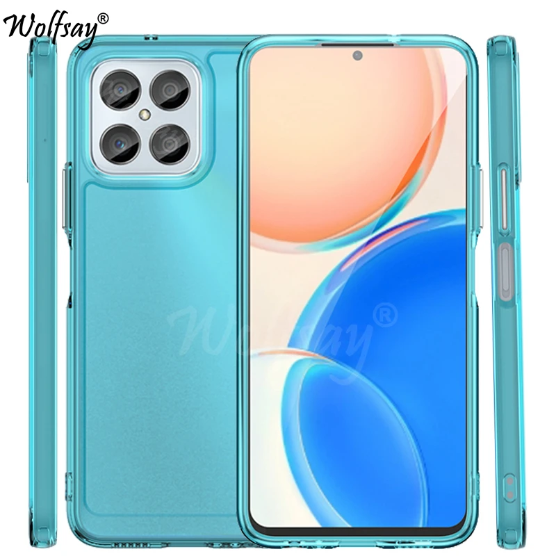 Custodia Trasparente Per Honor X6 Bumper Soft Tpu Candy Color Clear Case Per Honor X6 X6S X8 X8A 5G Cover Per Honor X6 Case 6.5 Pollici
