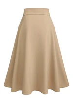 Plus Size Utility Cargo Midi Skirt Women's High Waist Belted A-Line Work Skirt with Pockets Free Shipping - Image 2