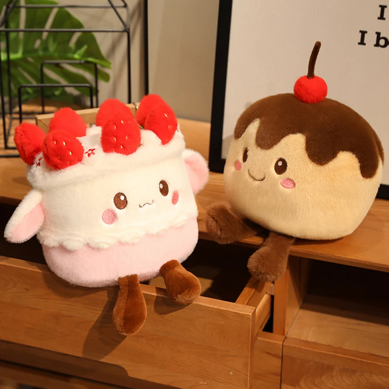 Hot Cartoon Fruit Cake Plush Doll Pillow Strawberry Blueberry Mango Chocolate Cake Plush Toy Home Decoration Gift For Children