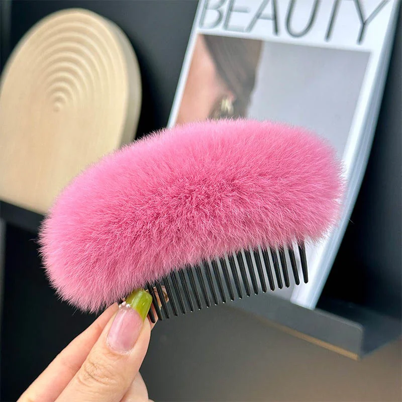 

New Summer Women's Hair Comb Cute Rex Rabbit Hair Grad Fashion Bangs Clip Headwear Children's Hair Accessories Decoration