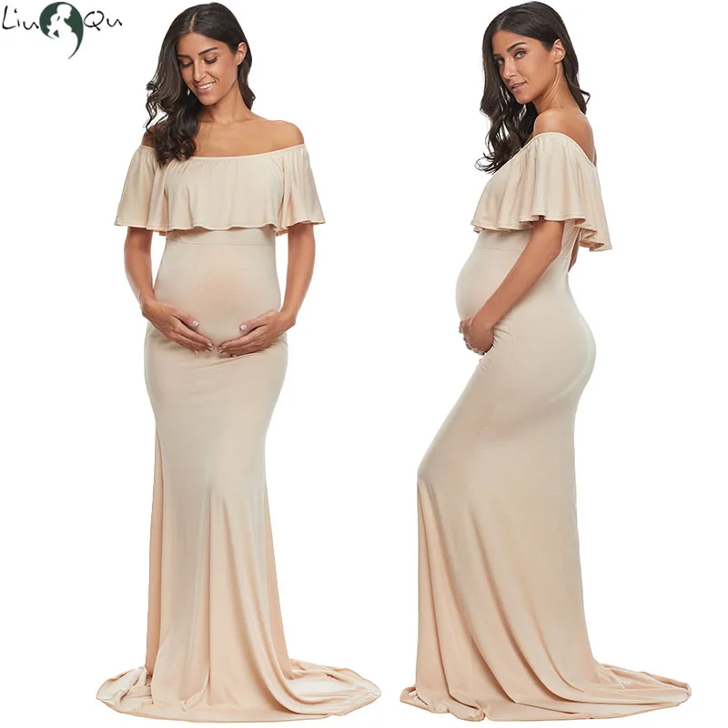 off the shoulder maternity dress