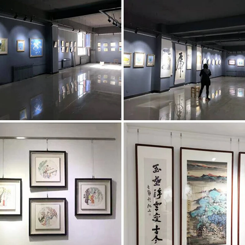 조정 가능한 그림 걸이 와이어, 그림 걸이 와이어 키트 루프와 후크가 있는 2m 헤비 듀티 스테인레스 스틸 와이어 로프, 20kg 보유