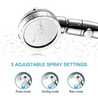 1Set Universal 3 Modes Adjustable Bath Showerhead High Pressure Rain Water Saving Luxury Home Hotel Sprayer Bathroom Shower Head 2