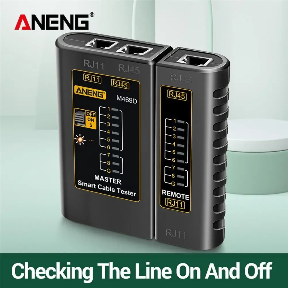 Network Cable Tester ANENG M469D Network Cable Tester RJ45 RJ11 LAN Telephone Line Tracker