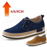 High Quality Men Elevator Shoes Height Increased 8cm Invisible Inner Heightening Shoes Men's Sports Suede Leather Sneakers Shoes 1