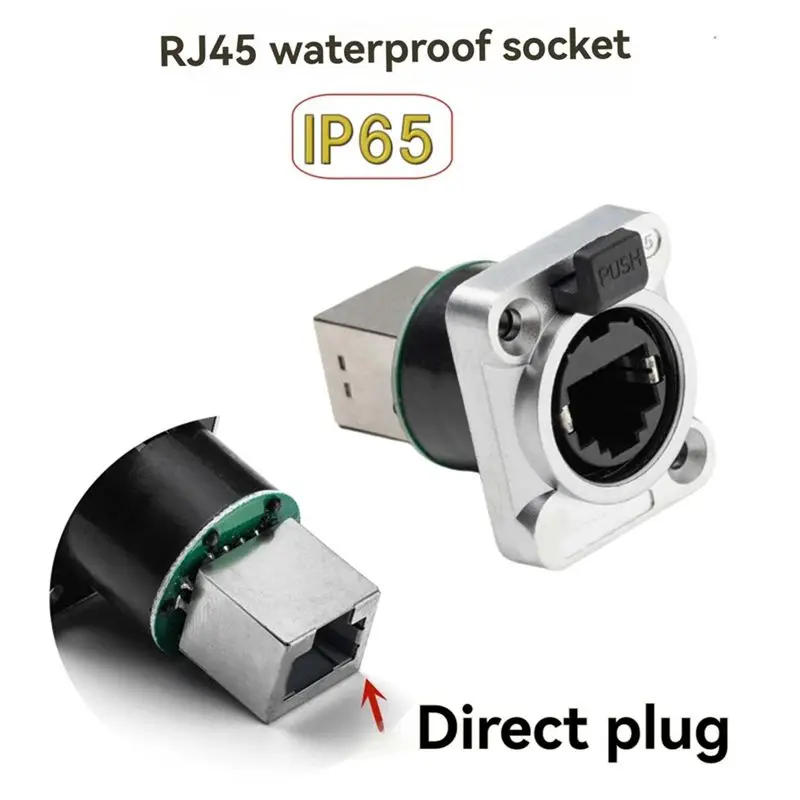 A72Z 10PCS 이더넷 Rj45 섀시 소켓 NE8FDP 이더넷 패스 스루 커넥터 IP65 방수