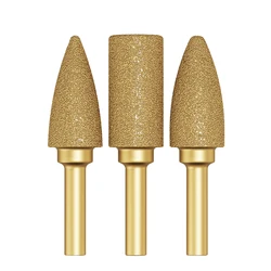 6mm Shank Vacuum Brazed Diamond Burr Head Grinding Rotary File For Stone Grey Cast Iron Ductile Iron Steel