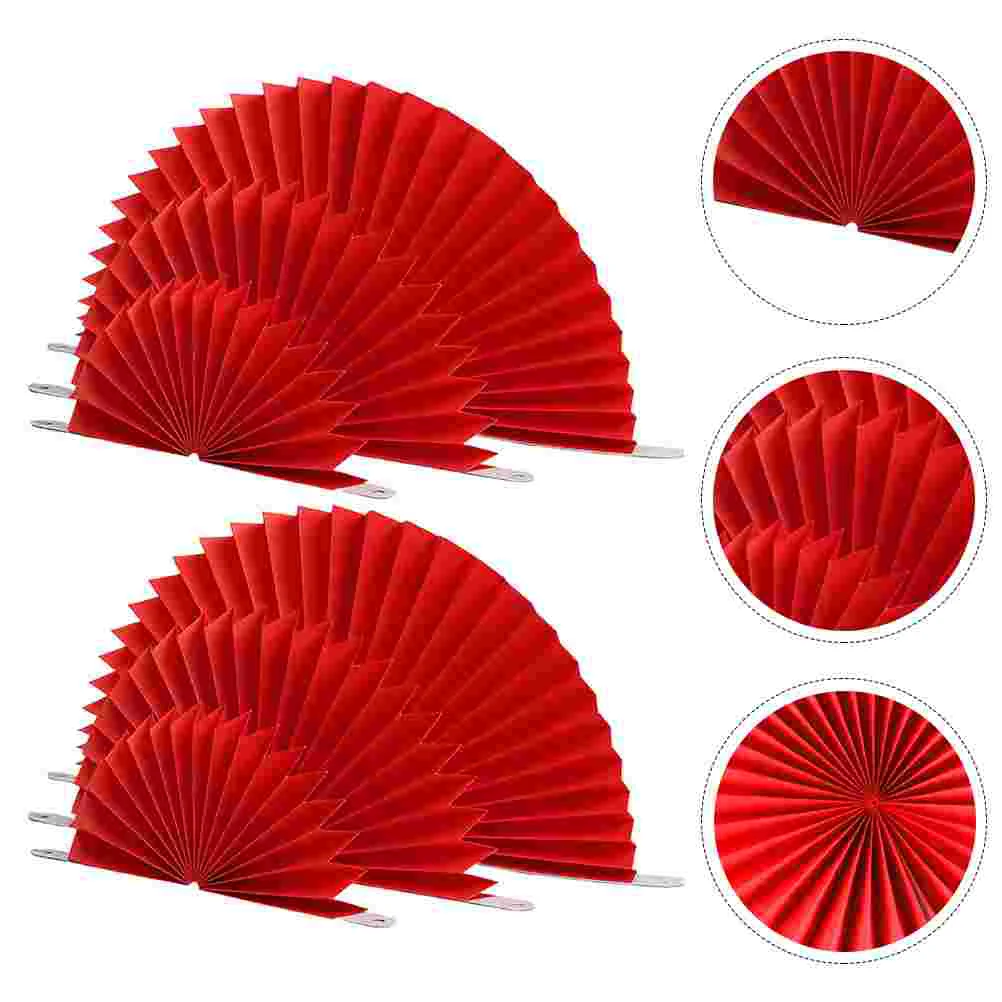 

6Pcs Decorative Fan Foldable Fan Folding Fan Adornment Lantern Accessory (Red)