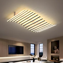 

Line Living Room Chandeliers Modern Minimalist Atmospheric Flush Mount Ceiling Light Hall Decoration Headlight Led Chandelier