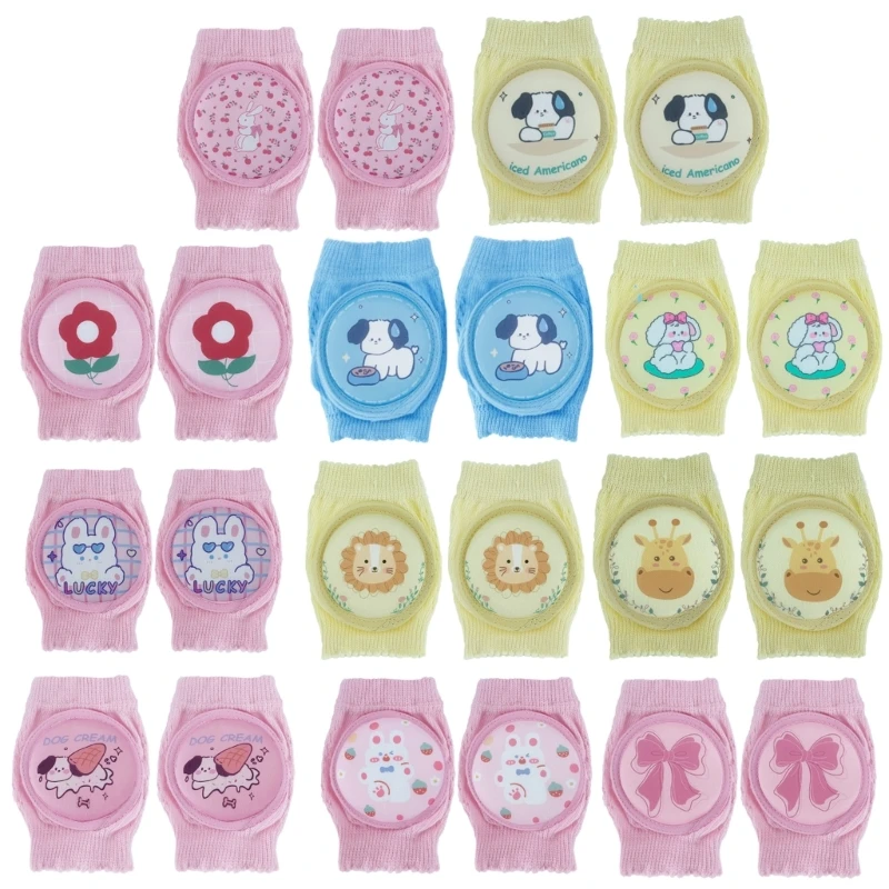 

1 Pair Knee Pads for Babies Cotton Mesh Crawling Elbow Protectors Infant Safety Knee Guard Leg Warmer for 6M to 2Y Kids