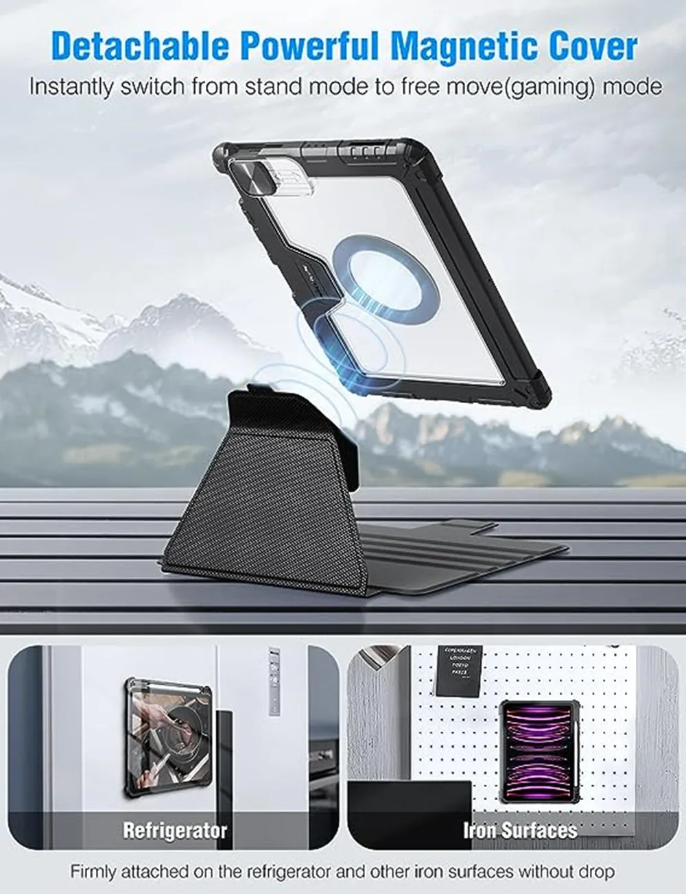 para Ipad Pro 12.9 Capa Nillkin Bumper Snapsafe Capa para Ipad Pro 11 Capa Magnética Inteligente com Slot para Caneta para Ipad Capa de 9ª Geração Capa para Ipad Air Capa de 5ª Geração Capa para Ipad de 10ª Geração - Imagem 3