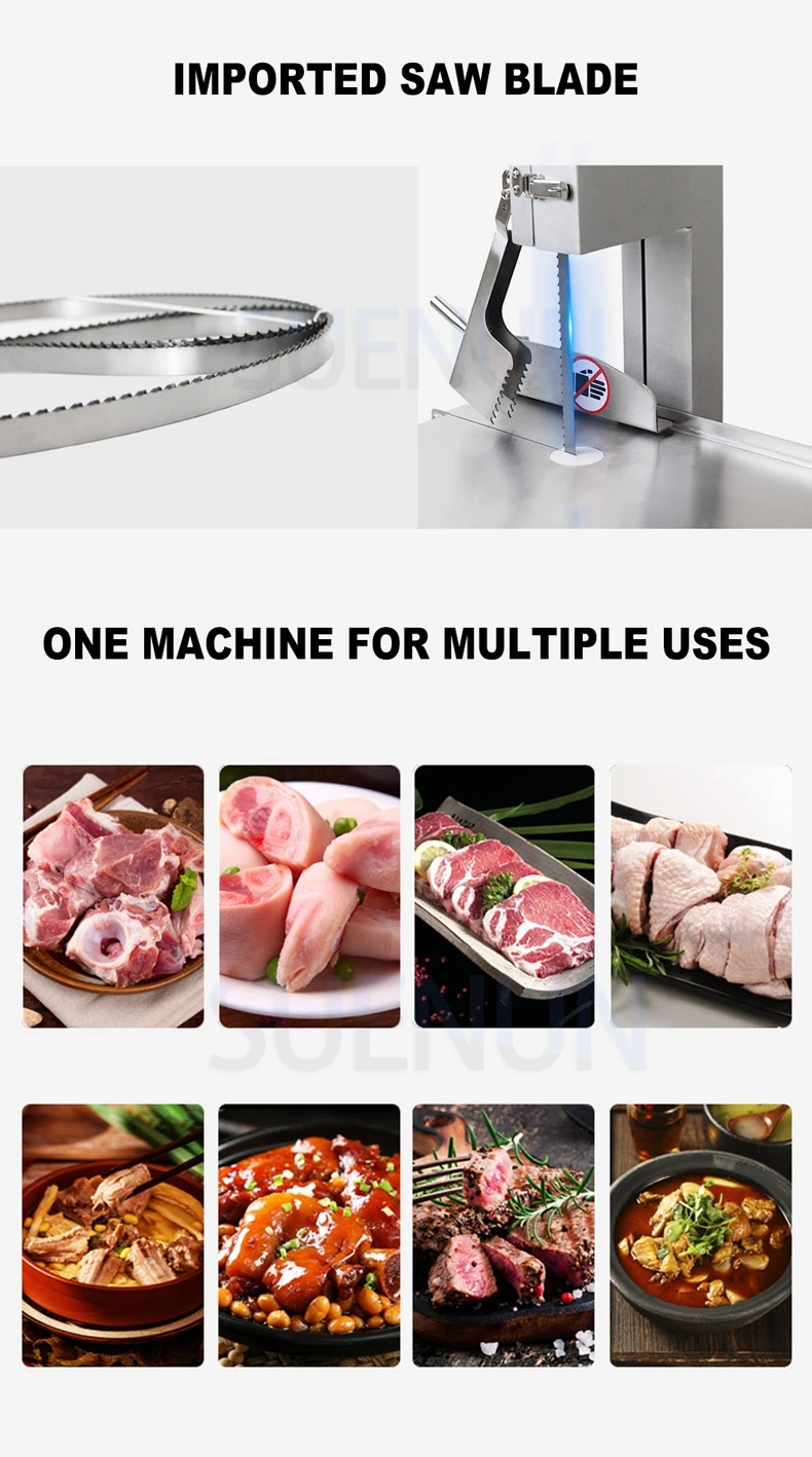 Description Picture 5 of itemElectric Bone Saw Cutting Machine Food Processor Commercial Desktop Electric Bone Saw Cutter Bone Cutter Small Bone With 2 Saws