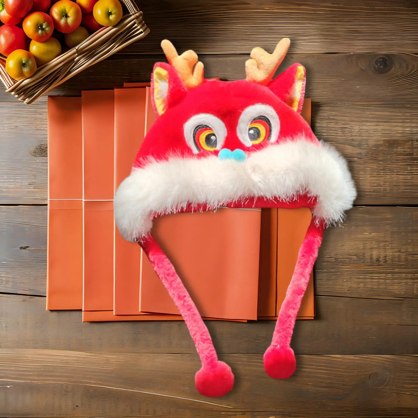 Animal Hat Chinese Lion Dance Hat Headgear Hood Cute Fashionable Dragon Winter Warm for Party Easter Celebration