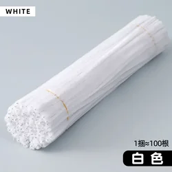 Vibrant Chenille Stems for Creative Art and Craft Projects - Bulk Pack of 100/50 Pieces (White)