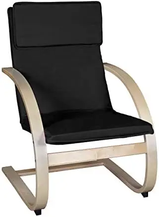 

Bentwood Reclining Lounge Chair, 26.5"Wx28"Lx39.5"H, Mocha Walnut/Beige Bag chair Plywood chair Butacas y sillones para dormitor