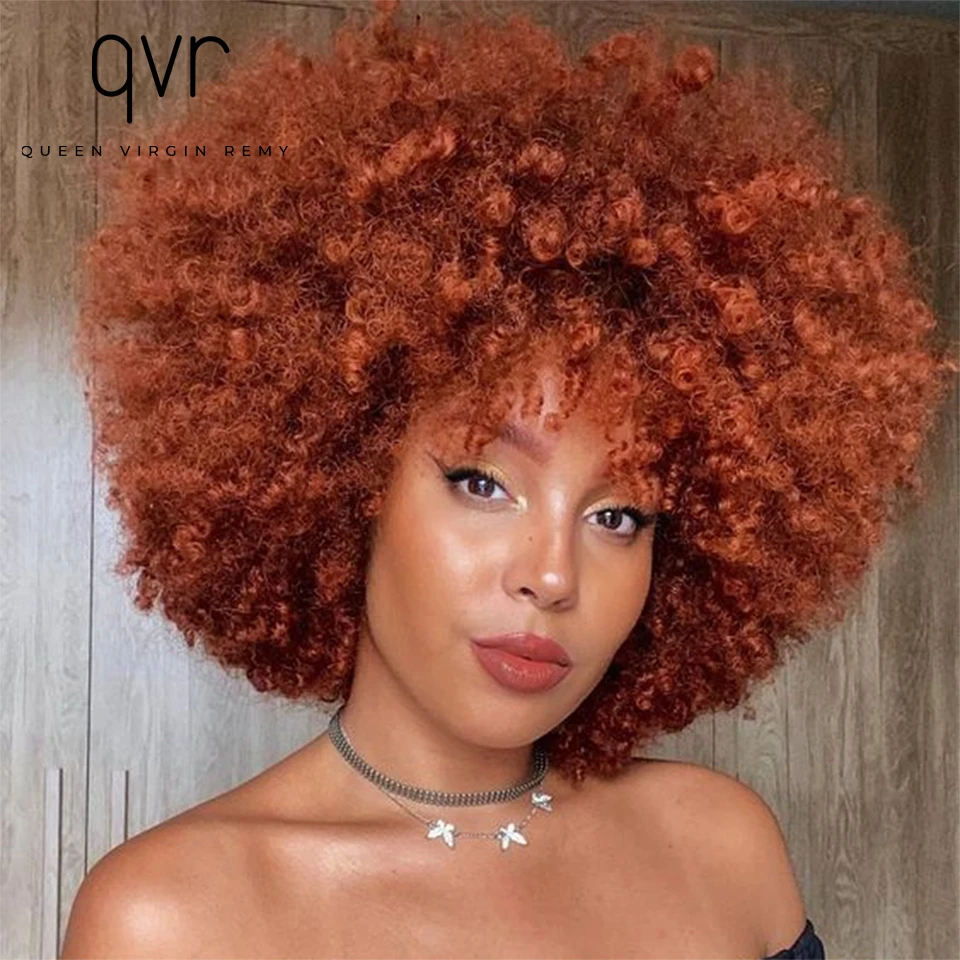 Perruque Courte Femme Bouclée Couleur Cuivré MATHILDE 33h - Synthétique Avec Raie Libre