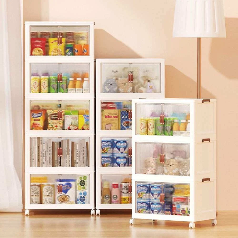 

Large Capacity Foldable Storage Box Transparent Stackable Clothes Storage Box Container Clothing Book Groceries Organizer box