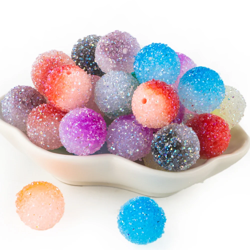 Colorful 20mm Acrylic Gradient Beads for DIY Jewelry and Accessories