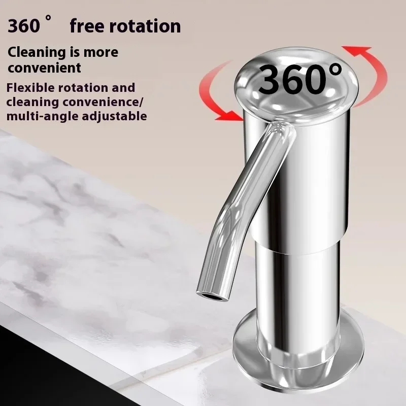 ที่จ่ายน้ำยาล้างจานแบบติดตั้งกับอ่างล้างจานในครัว พร้อมที่วางและอุปกรณ์เสริมสำหรับใช้ในบ้าน 1