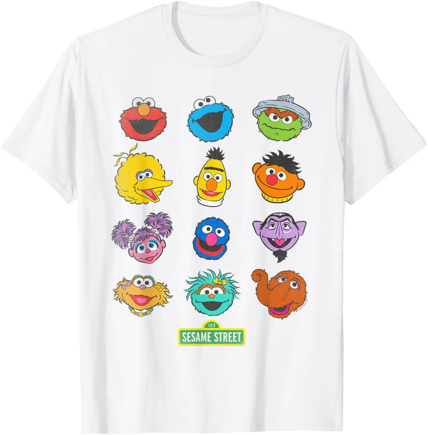 Sommer Damen Sesamstraße Charakter Avatars T-Shirt Streetwear Oversize Locker Lässig Kurzarm Geeignet für Alle Jahreszeiten