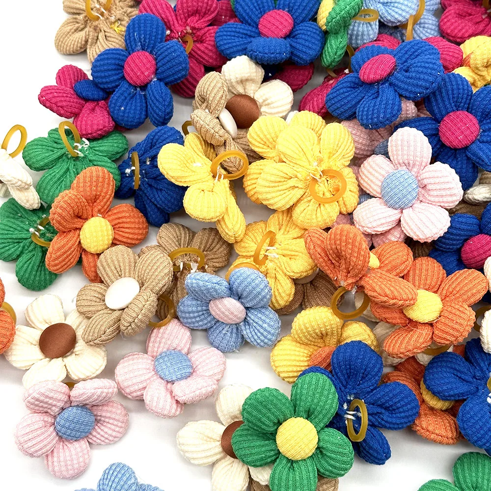 50/100PCS Flower Shape Decoration Cute Dog Hair Bow Dogs Bows Cotton Rubber Bands Dog Supplies Puppy Bowknot Pet Accessories 4