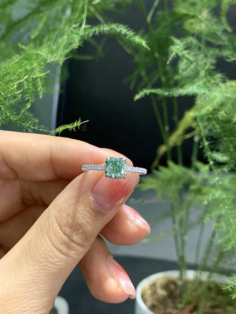 S9b94b90dd64f469b9a77bbc6ab825aecO Ruif High Fine Exquisite about 1.026ct Special Green Lab Grown Diamond Rings for Women Daily Wear Luxury Jewelry