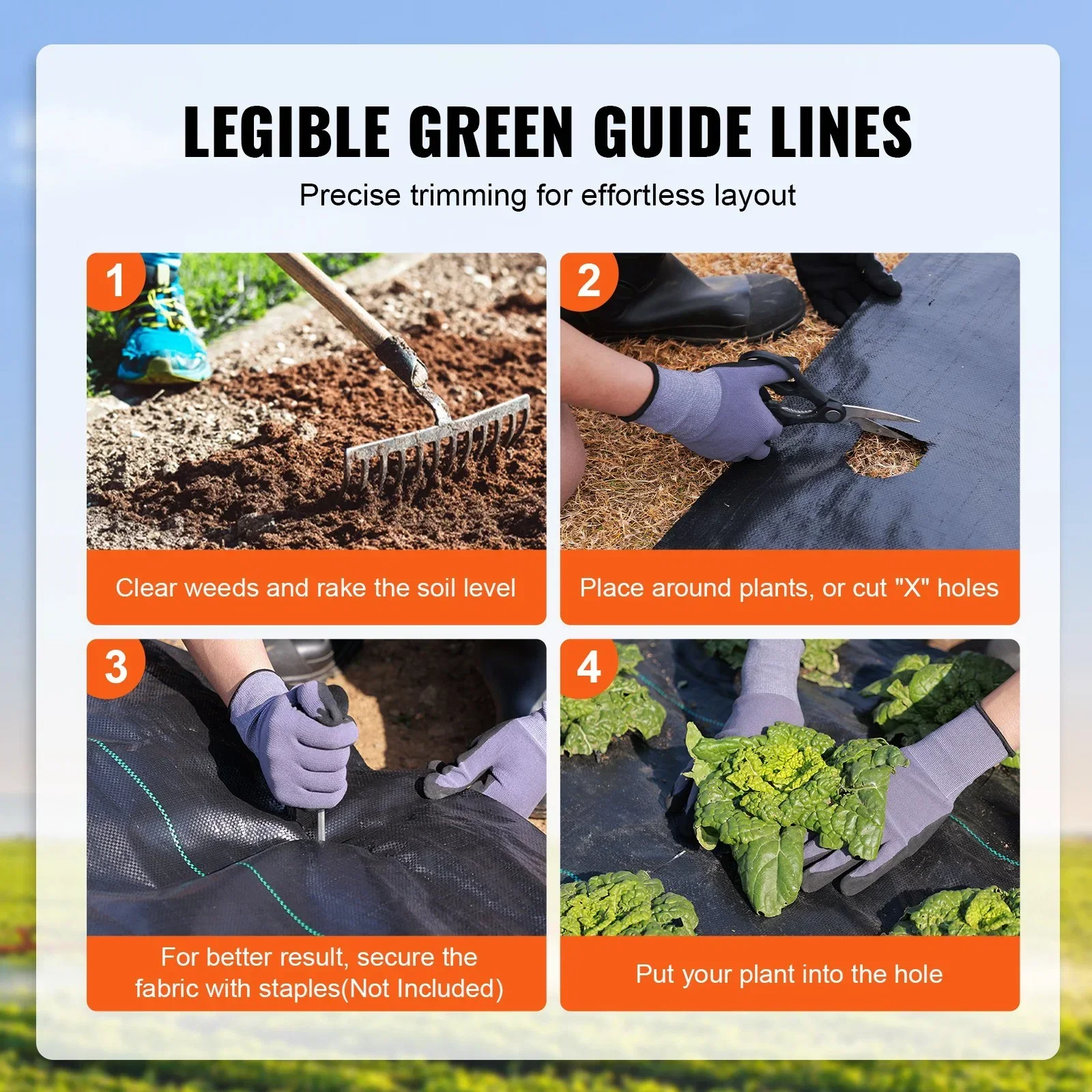 3FTx50FT Premium Heavy Duty Weed Barrier Landscape Fabric, 3.2OZ Woven Geotextile Fabric Under Gravel, High Permeability