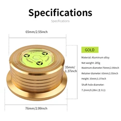 YYAUDIO Premium Record Player Stabilizer - Alloy Steel for Enhanced Vinyl Listening Experience (Gold)
