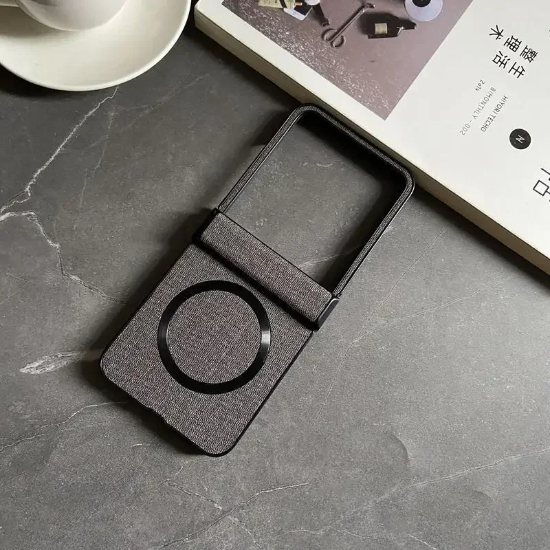 Luxury Magnetic Magsafe Wireless Charging Hinge Case with Cloth Texture - Shockproof and Durable Cover