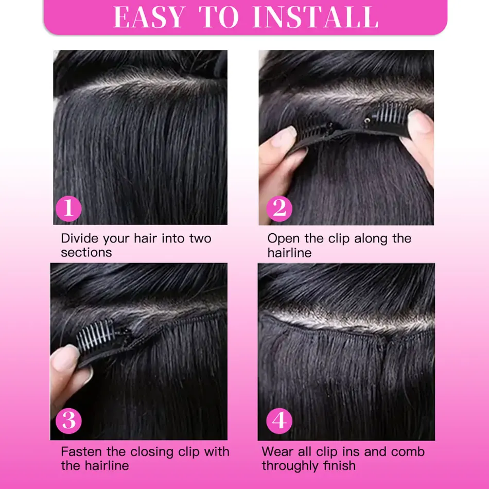 Natural Wave Clip In Human Hair Extensions 100% Remy Human Hair Clip In 120G 7Pcs/Set Full Head For Women 14-24Inch 5