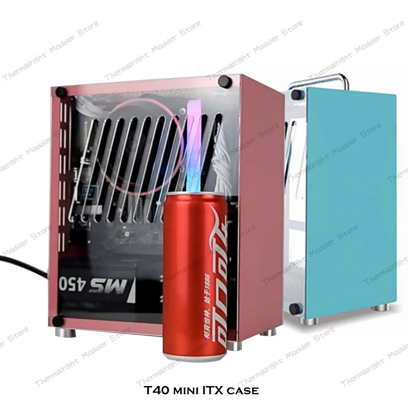 

Computer Case Mini ITX Case PC Water Cooling Desktop Gaming Gamer Cabinet DIY Chassis Cartoon Colorful Support SFX/SFX-L PSU