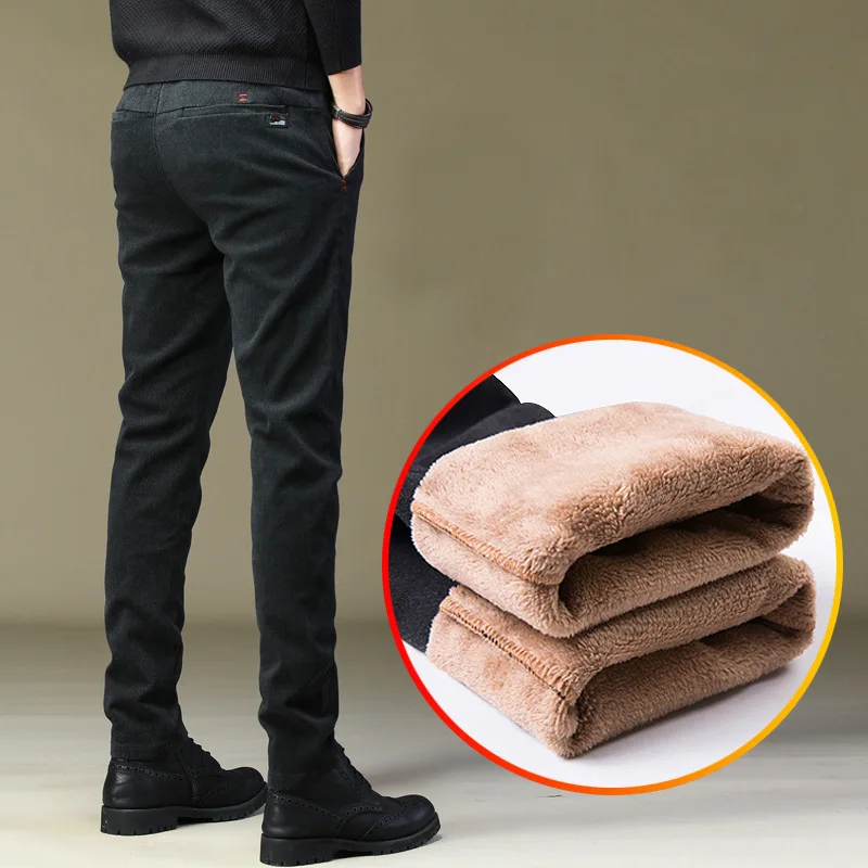 

2023 Casual Sweatpants Men Winter Warm Fleece Cotton Pants Fashion WaterProof Brand Loose Thicken Joggers Male Trousers