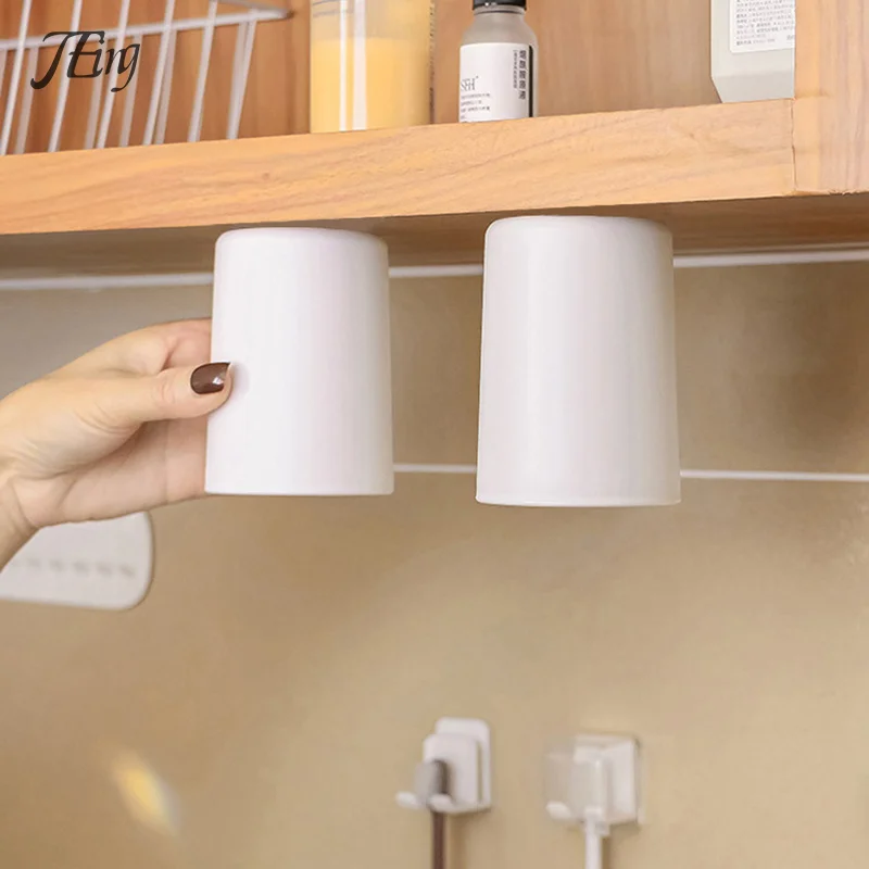 Creative Magnetic Suction Mouthwash Cup Wall-mounted Toothbrush Rack Upside-down Brushing Cup Holder Home Bathroom Accessories