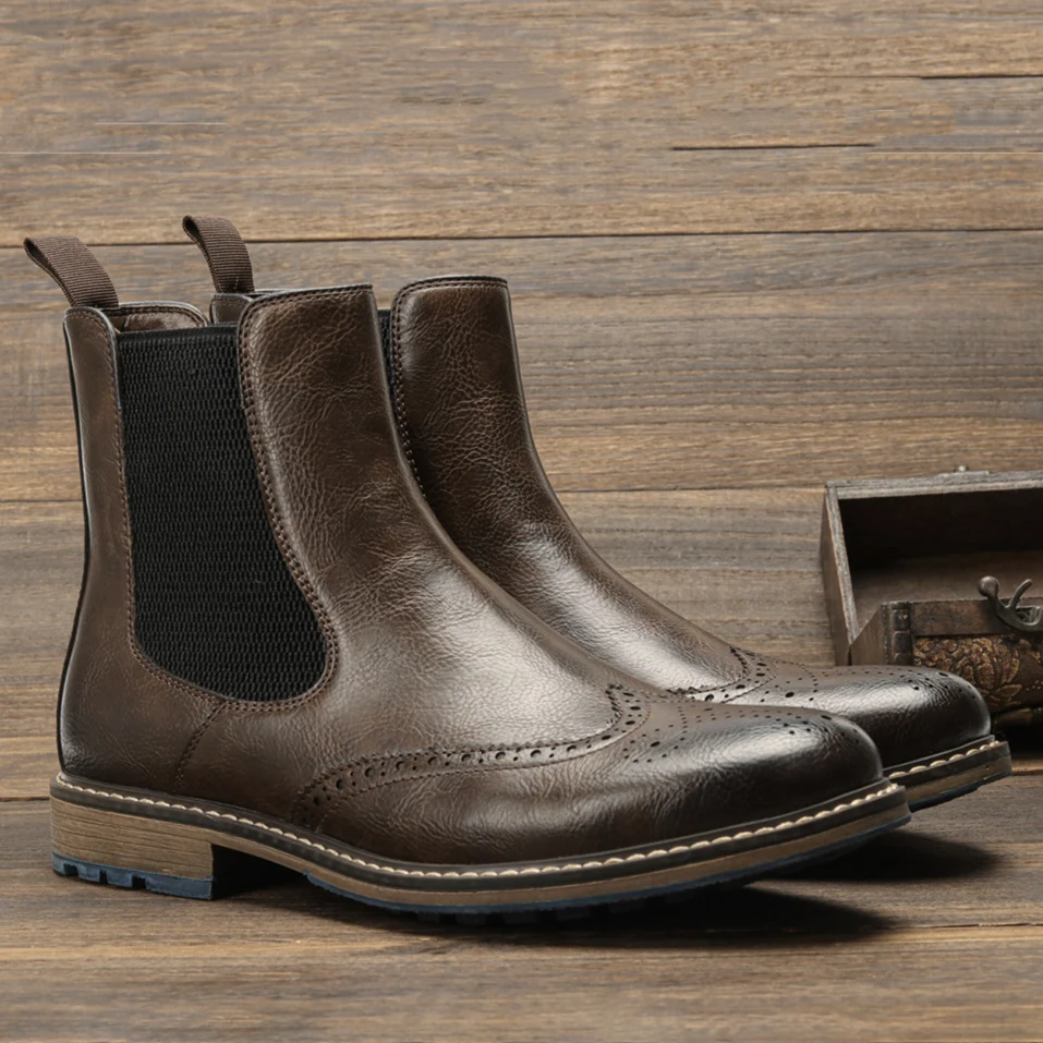 Leather Chelsea Boots Men | Fashion Men's Boots 2022 | Chelsea Men's Leather - Size 39 -