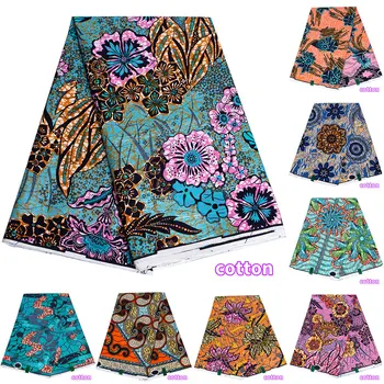 African Wax Print Fabric – 100% Cotton Ankara with Gold Foil Shimmer, 6 Yards/Roll, for Dresses, Headwraps & Fashion Garments 1