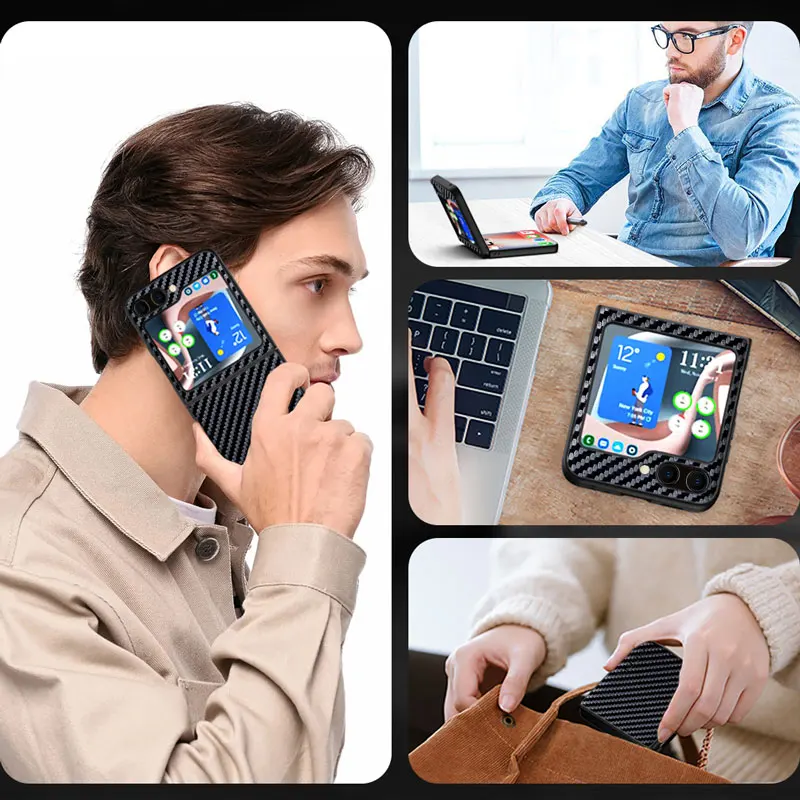 Carbon Fibre Shockproof Slim Non-Slip Full Body Protective Phone Case