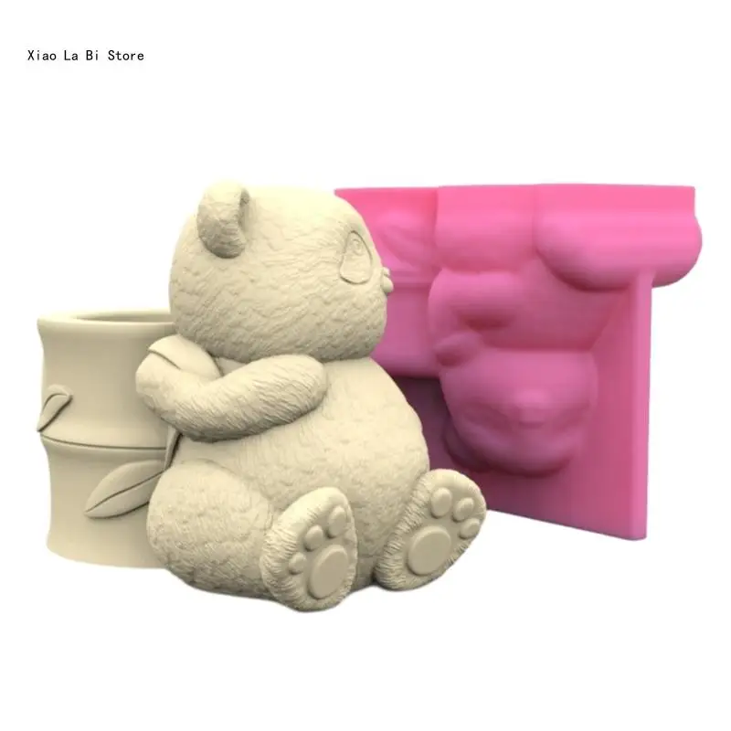 

Backbasket Panda Resin Mold Pen Holder Pot Silicone Mold DIY Decoration Tool XXFD