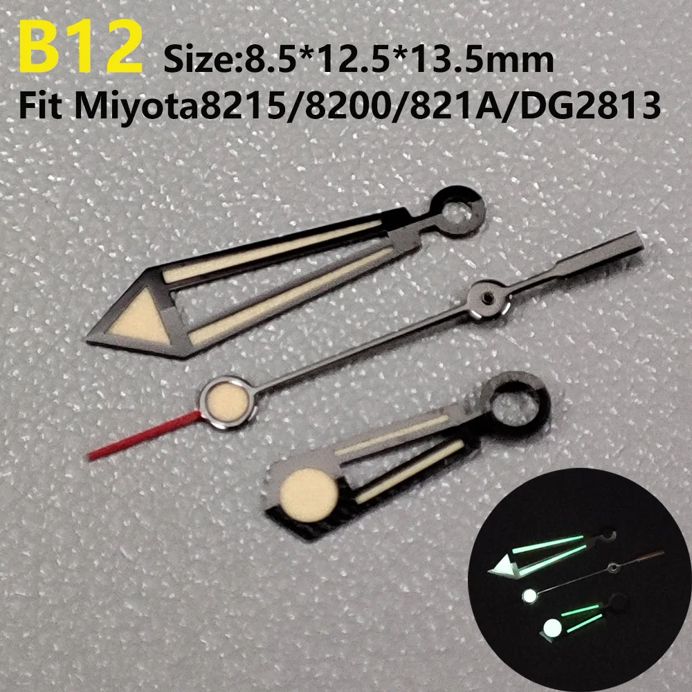 Miyota 8215 hands green luminous pointer suitable for miyota8215 8200 821A DG2813 movement Watch pointer watch parts