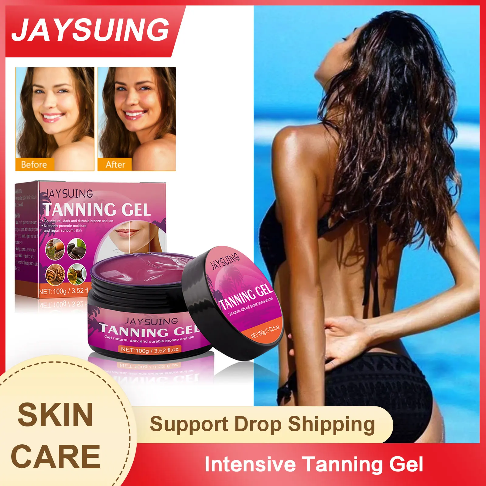 Gel Abbronzante Marrone Intensivo Abbronzante Per Il Corpo Abbronzante Senza Sole Pelle Naturale A Lunga Durata Idratante Shine Self Solarium Crema Ab