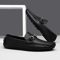 Fast Delivery Office Loafers Genuine Leather Men Casual Shoe Dress Business Slip on Footwear Breathable Moccasins Driving Shoes