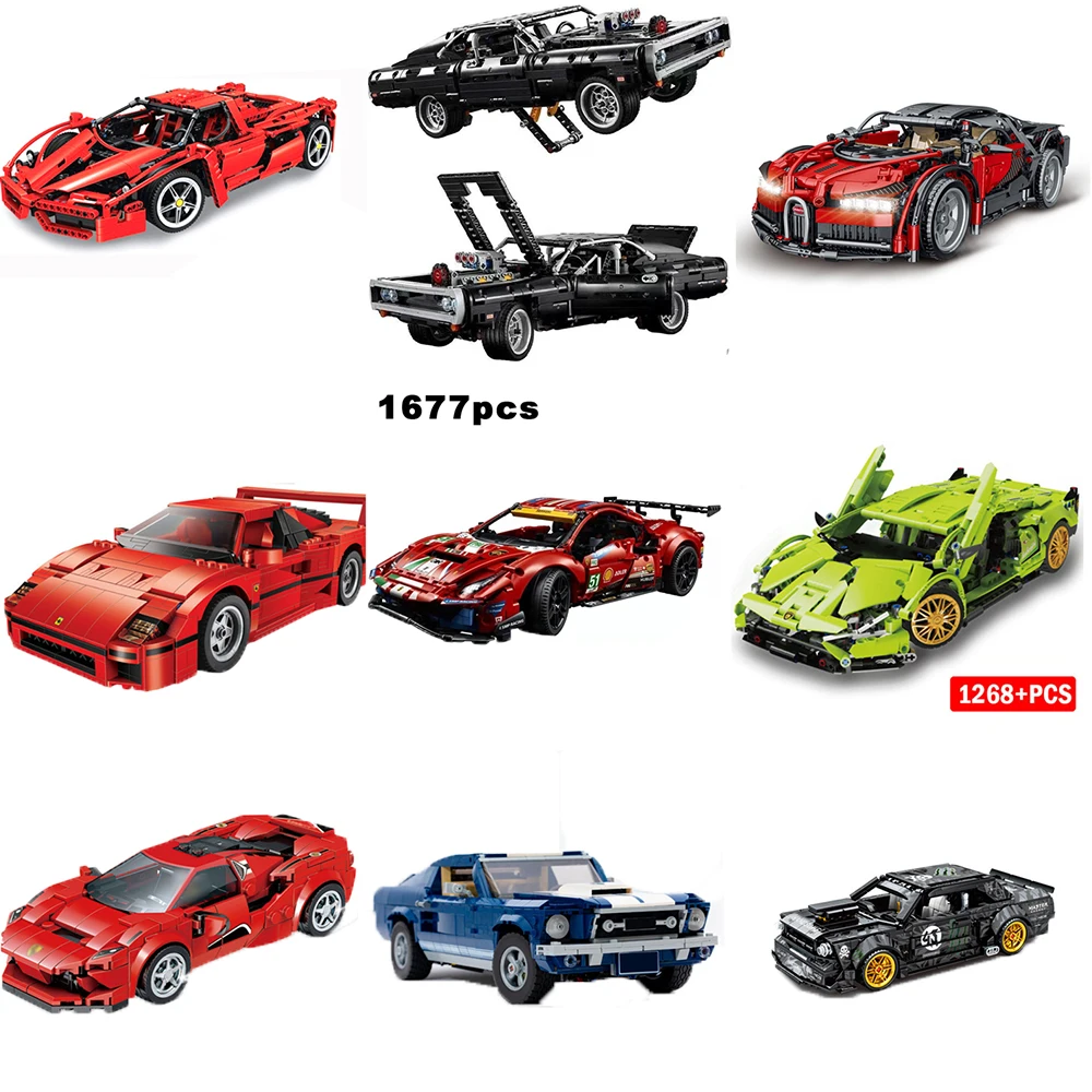 Children Gift Pull Back Racing Toys Boys 1677pcs City Building Blocks Ferraried Sport Car Bricks Set Creator Kids |
